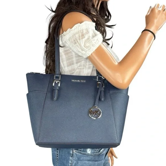 Michael Kors Dark Blue Tote Bag - Picture 1 of 13